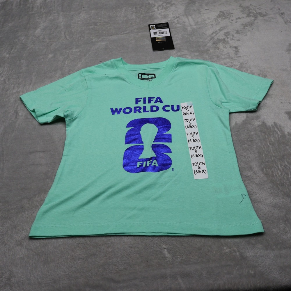 FIFA Shirt Youth Small 6/6X Green 2026 World Cup US Soccer Team V-Neck $15 NEW